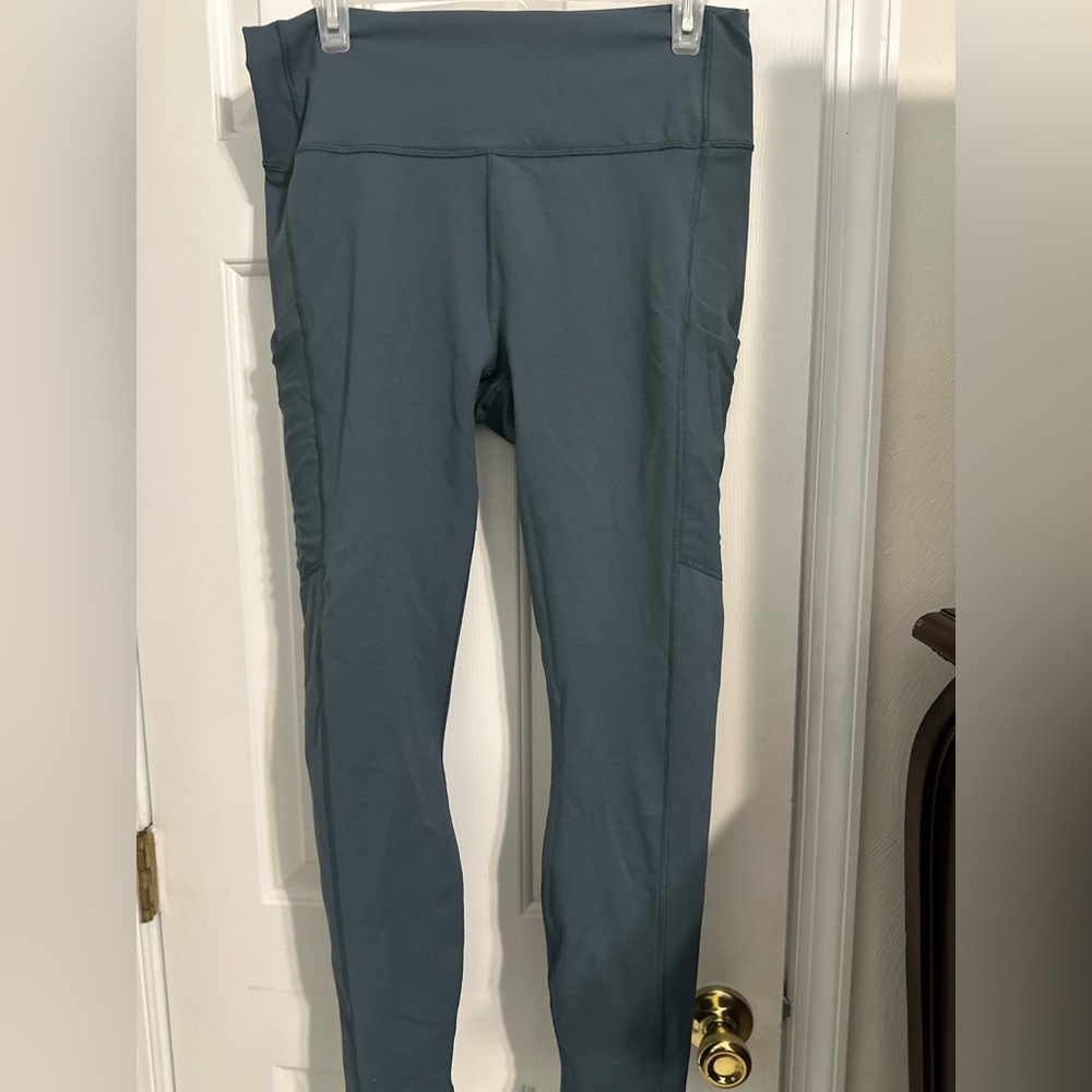 Fabletics PowerHold Leggings in Blue and Gray